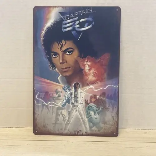 Michael Jackson Captain EO Metall-Filmplakat, Wandkunst, Dekoration, Aluminium-Blechschild