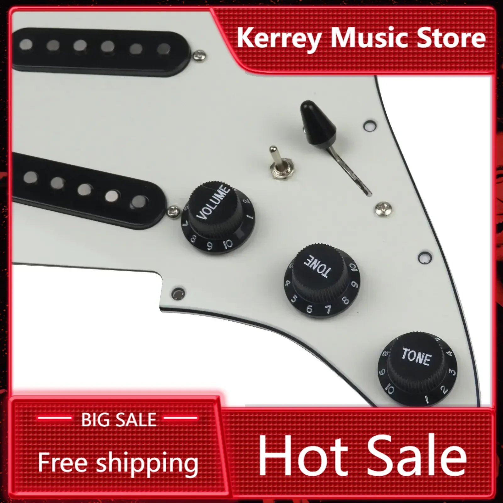 

Guitar Pickups Customized SSS Alnico 5 Pickup Loaded Pickguard Black Pickup Covers