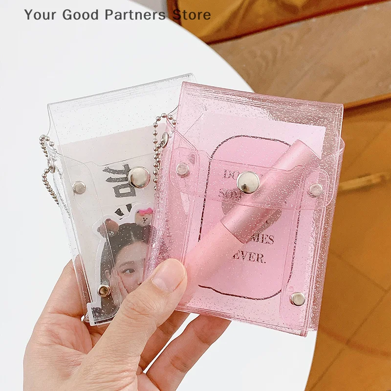 Étui porte-cartes à feuilles mobiles, sac de rangement Transparent en PVC, sac intérieur pour carnet de notes, pochette de couverture pour cartes, sac de rangement pour pièces de monnaie et rouge à lèvres