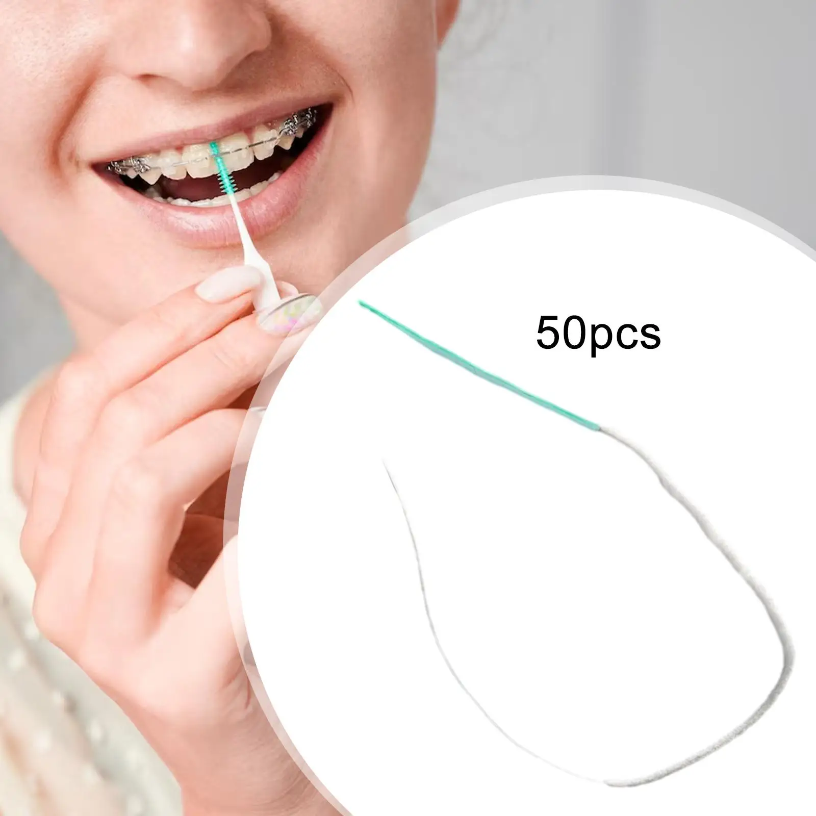 

50 Pieces Dental Floss Threaders Essentials Tool Convenient for Brace