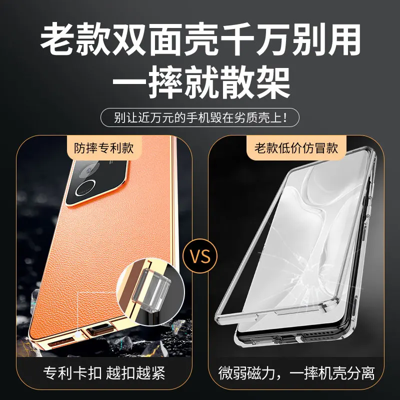 Vivo V29 5G V2250 Case 360 Full Protection Front Clear Tempered Glass Case with Back PU Leather Cover for Vivo V29 VivoV29 5G