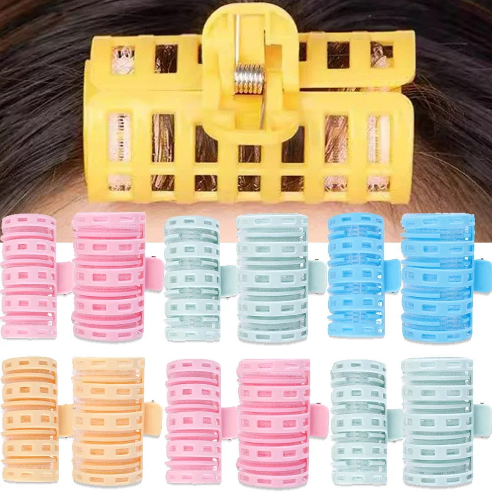 1-4pcs No Heat Air Bangs Rollers Curlers Plastic Random Color Self-adhesive Bangs Curler Hook & Loop DIY Styling Tools for Women