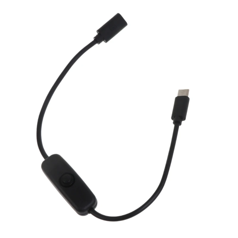 Power Switch Cable for  4B Power Supply, USB Type C Male to Type C Female Extension Cable with ON/Off Button