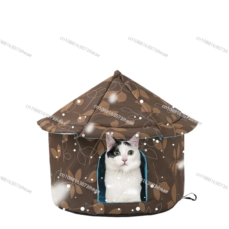 

Outdoor cat litter, dog litter, waterproof cat pet litter pad, removable and washable cat villa warm nest pet bed