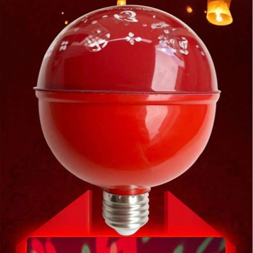 Good Luck New Year Fu Character Light Bulb Rotating E27 Spiral Colorful Light Bulb Colorful Changeable Spotlight Bulb New Year