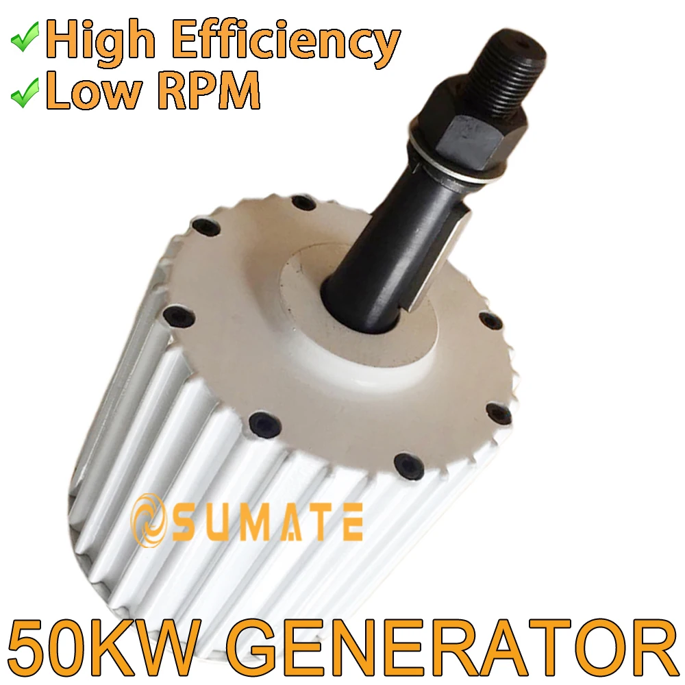 

China Factory 50KW 220V 230V 240V 380V 400V 50000W Electric Generator 300RPM Permanent Magnet Alternator Turbine Motor With Base