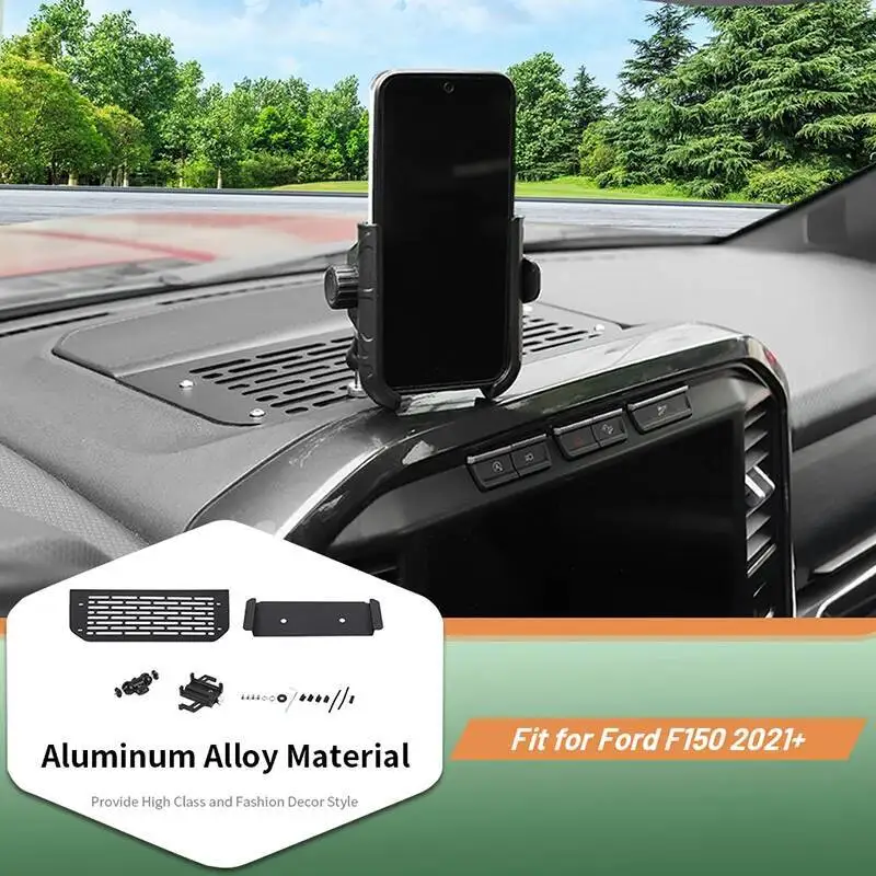 

Car Center Console Phone Holder Multi Function Expansion Stand For Ford F150 2021 Up Black Interior Accessories
