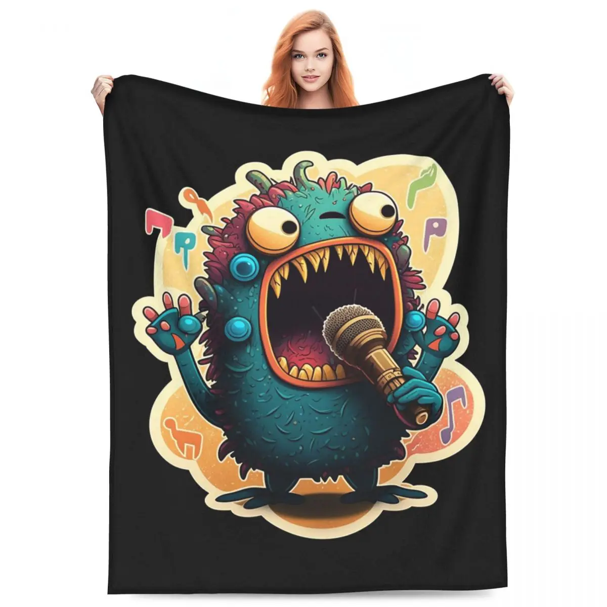 My Singing Monster Cartoon Blanket Flannel Sofa Throw Blanket Portable for Home Bedroom Outdoor Throws Bedspread Quilt