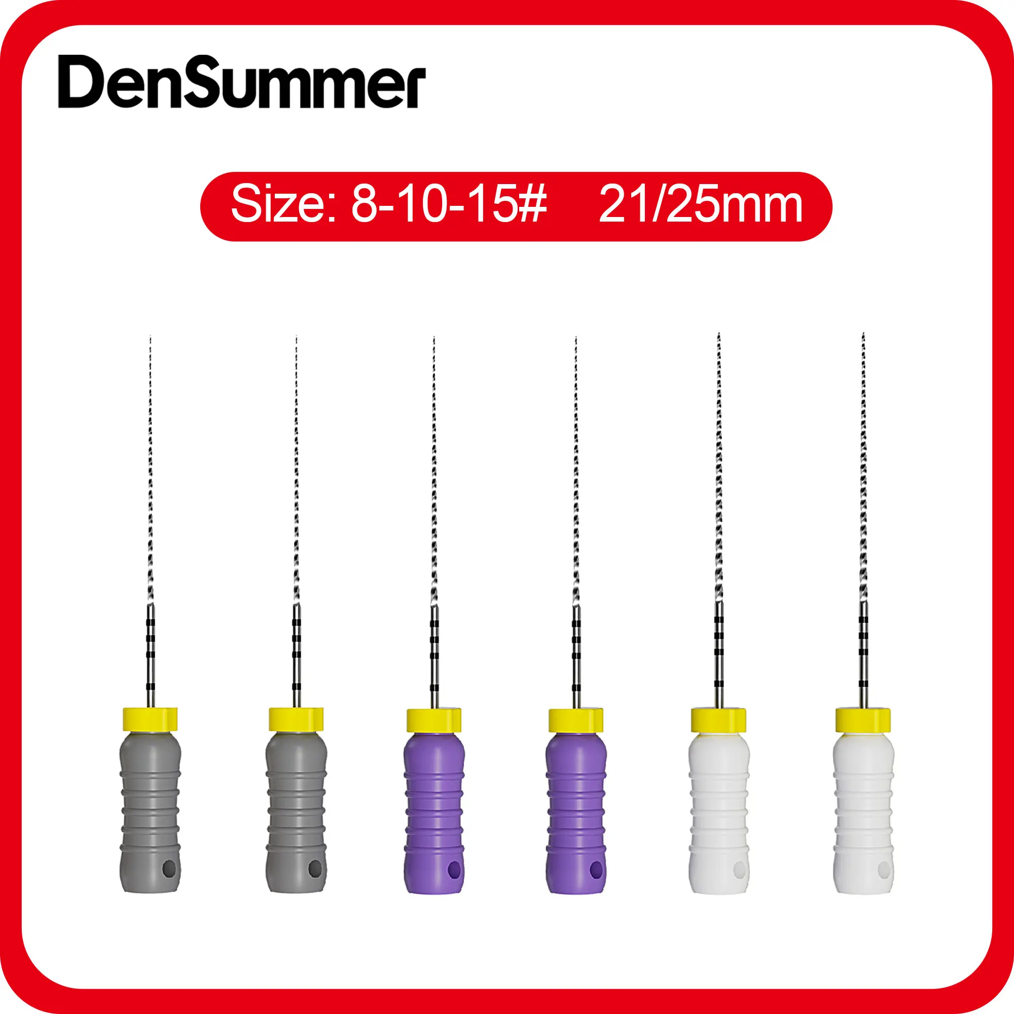 DenSummer 21/25mm Hand Use Endo Files Stainless Steel C+ File 1 Box #8-15 Thread Design Dental Endodontic Files Dentistry Tools