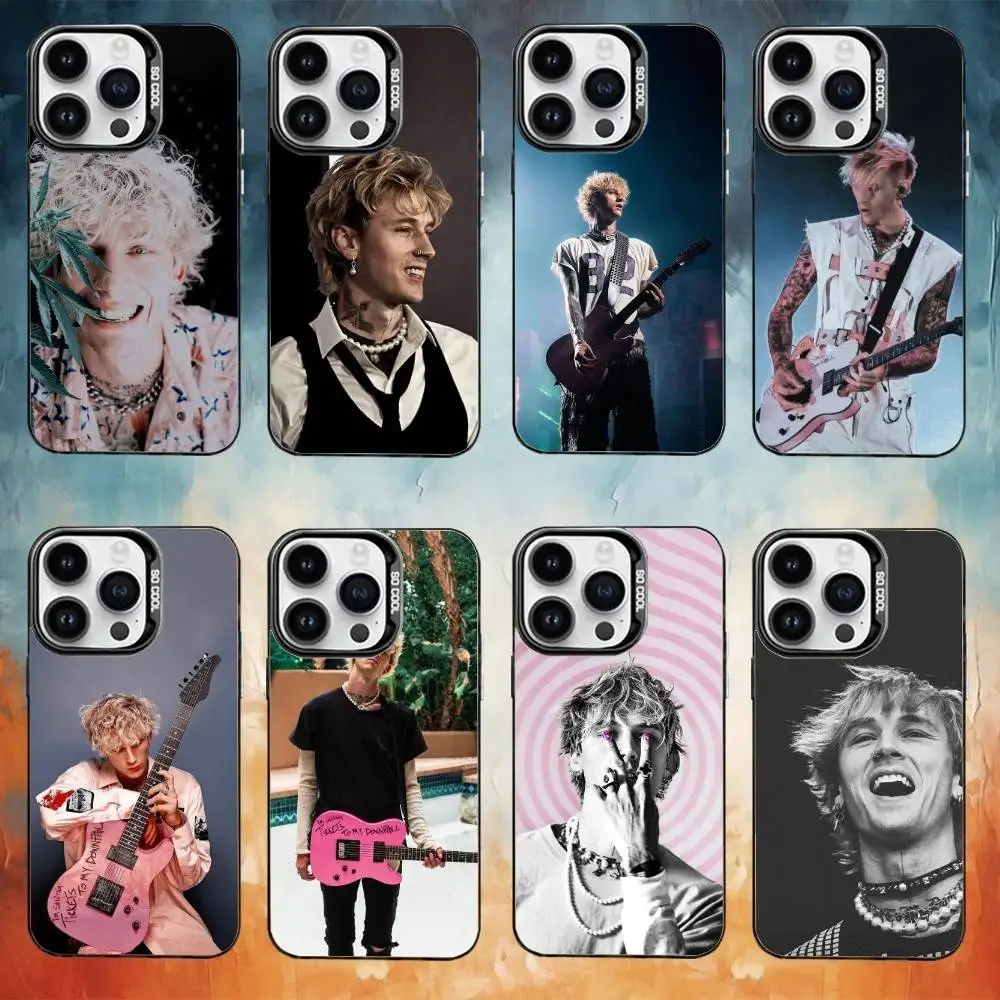 

M-Machine Gun K-Kelly MGK Phone Case For iPhone17,16,15,14,13,12,11 Plus,Pro Max Black Candy Matte Shockproof Cover