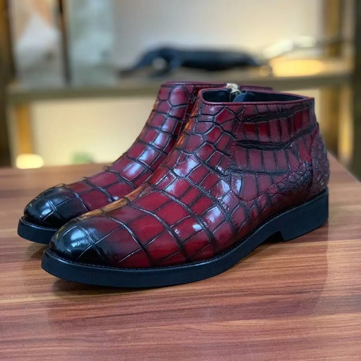 

2025 new arrival Fashion Crocodile Skin causal shoes men pdd734