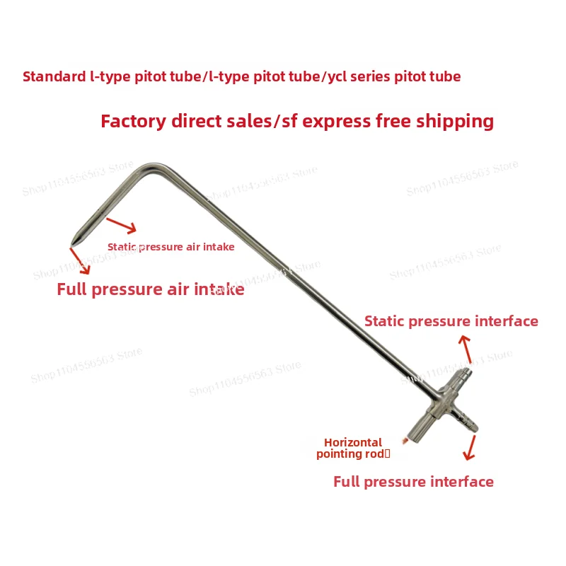 TPL Series L Shape Pitot Tube 350mm 500mm Wind Speed Measuring Probe Air Flow Velocity Test Pitot Tube Sensor