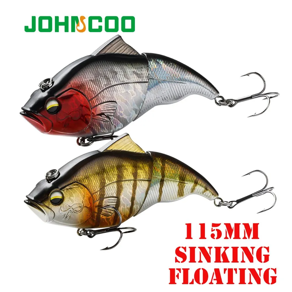 Lipless Vibration Lure Hard Baits 115mm Crankbait Fishing Lures Slow Sinking Floating VIB Jointed Fishing Wobbler for Fishing