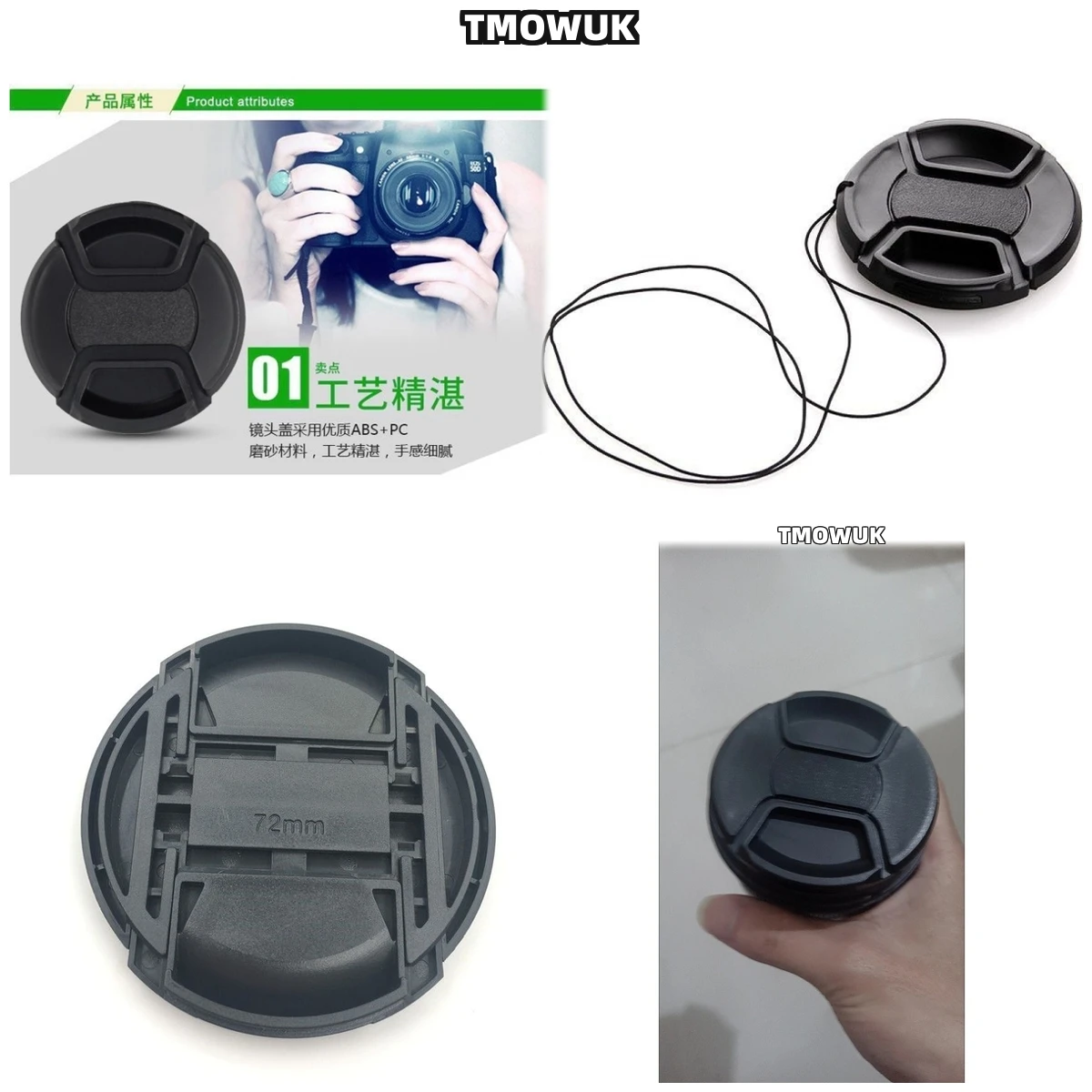 

For FUJIFILM X-T100 X-Pro2 X-A5 X-H2 X-M6 X-E3 X-T70 X-T4 X-T30 X-T1 Camera Lens Cap Protective Cover Center Pinch Snap-on 49mm