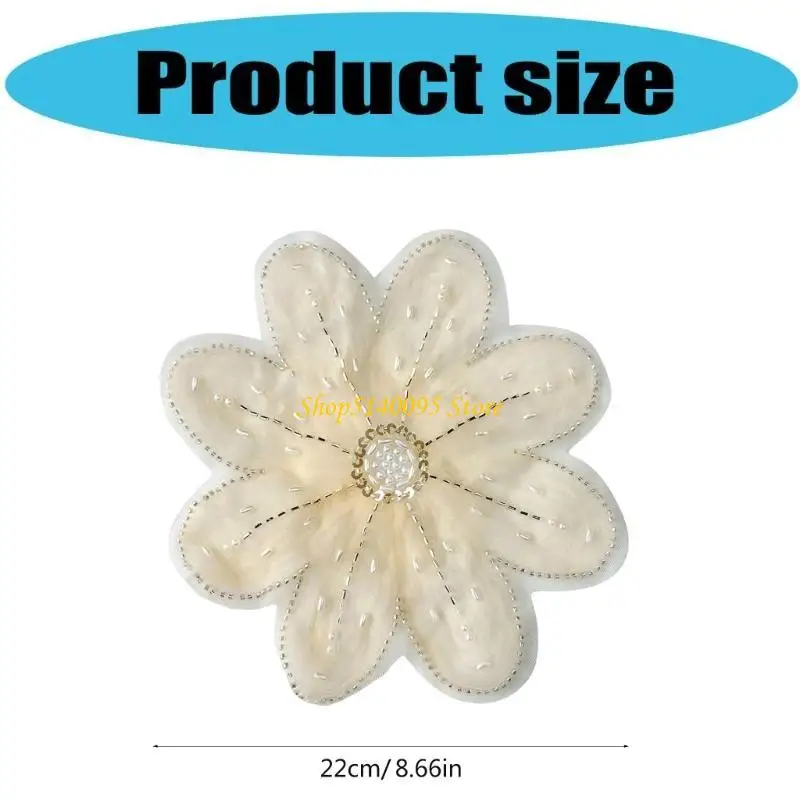 DXAE Eleganti patch fiori ricamati con paillettes Versatili Decorazione fiori per abbigliamento, borse e cappelli