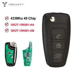 YOCASTY GK2T-15K601-AB GK2T-15K601-AA 433.92MHz ID49 3btn Flip Remote Key For Ford Transit Tourneo Custom 2016 2017 2018 2020