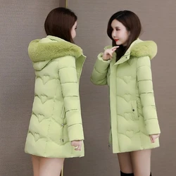 Women Winter Jackets Coats 2023 New Down Parkas Feminina Warm Cotton Hooded Long Coats Faux Fur Collar 3XL Outwear H75