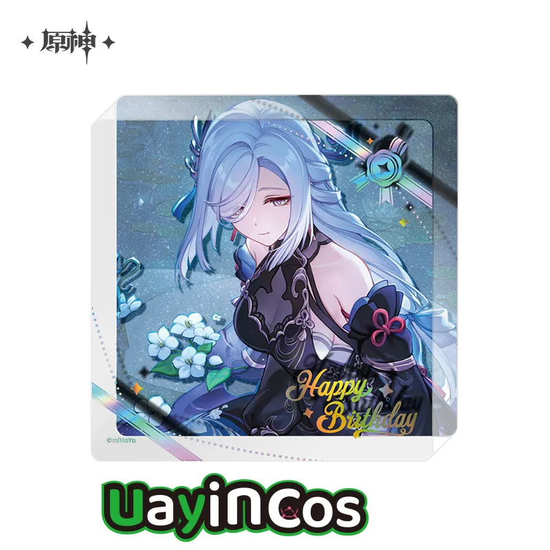 

Original wanderer Shenhe Kamisato Ayato Diluc Acrylic Coasters Genshin Impact Happy Birthday Series Anime Game Toy Kids Hallowee