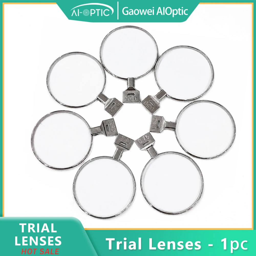 Ophthalmic Trial Lenses: ±0.12-±4.00D Spherical & Prismatic, 38mm Metal Rim, Professional Eyeglasses Fitting Tools