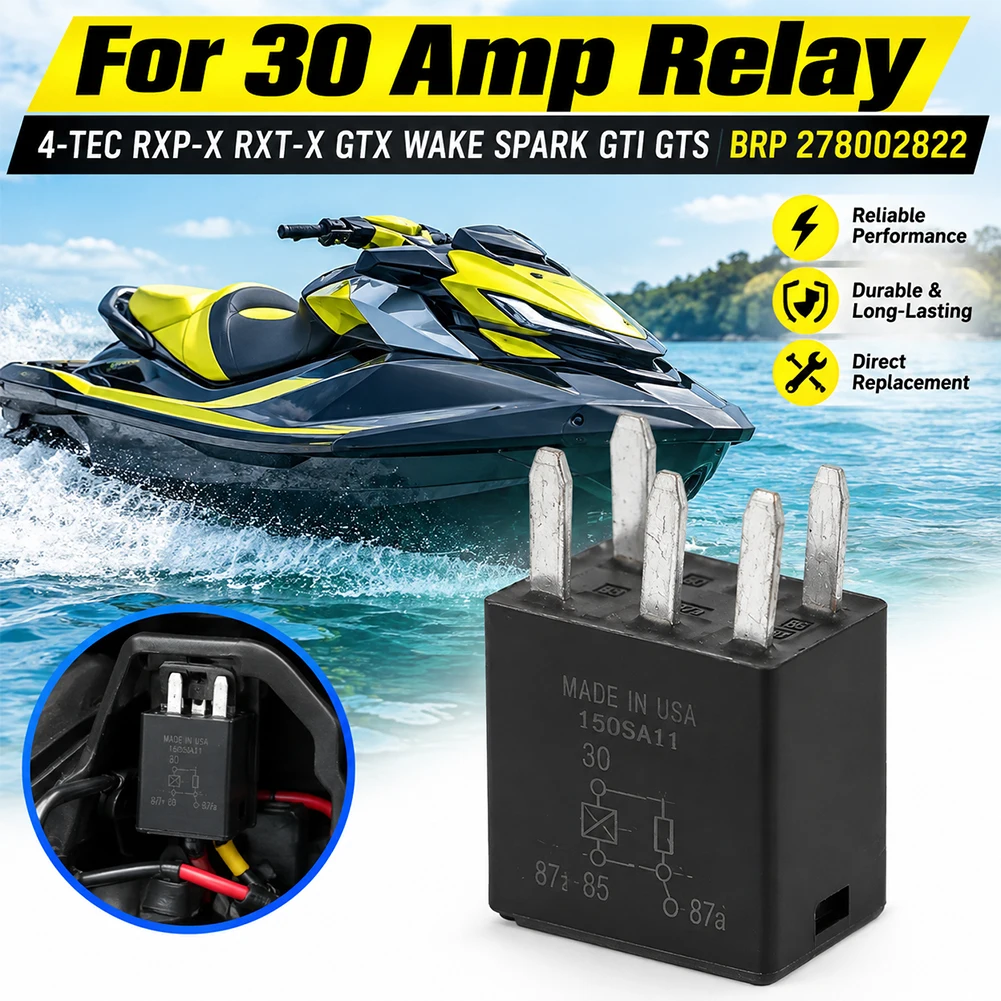 5-PIN Spark Relay For SeaDoo GTR GTS GTX RXT RXP 215 130 260 30 Amp 4-TEC RXP-X RXT-X GTX WAKE 278002822 278003828