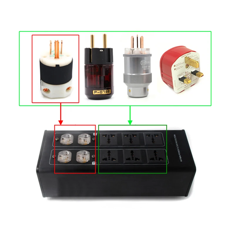 

【Hot】3000W 15A HIFI AC Power Filter Of AMP System LED Display Audio Power Filter Purifier Lightning Protection AC Power Outlet F