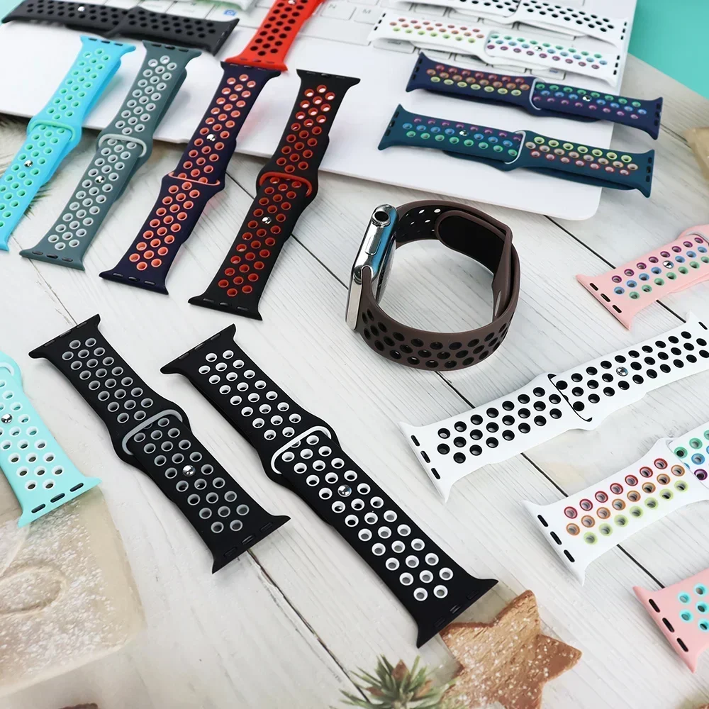 Sport straps for apple watch Series 10 42mm 46mm band ultra 2 49mm 40mm-44mm 45mm 41mm silicone band iwatch 10 9 8 7 6 SE 5 4 3 #2
