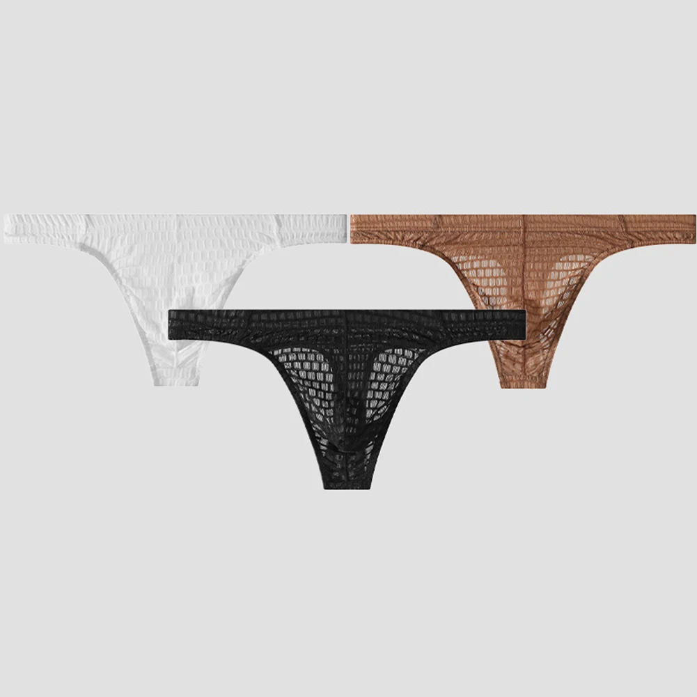 

Men Sexy Underwear Thin See Through Lingerie Mesh Gay Sissy Pouch Thong Low Rise Soft Summer Men's Panties Breathable Underpants