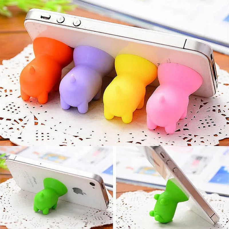 Silicone Suction CUP Grip Tok Cute Pig Mini Phone Holder Cartoon Stand Universal for Iphone Xiaomi Samsung OnePlus Grip Support