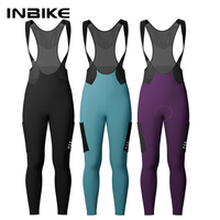 INBIKE Winter Women's Thermal Fleece Bibs Cycling Pants High Waist Padded Long Bike Tights with Pockets Bicycle Pants Clothing