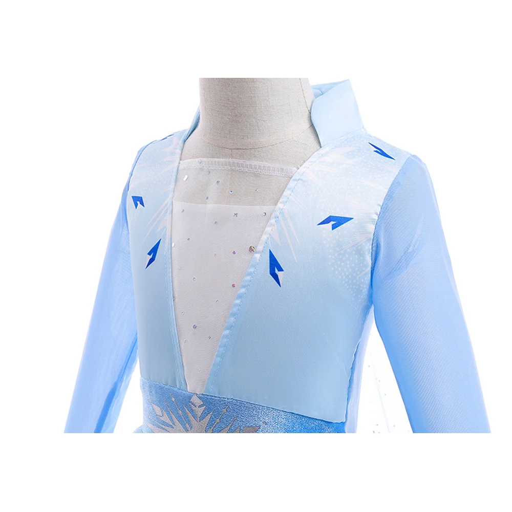 Robe de Princesse Elsa pour Fille, Tenue de Cosplay, Reine des Neiges, pour ixd'Anniversaire