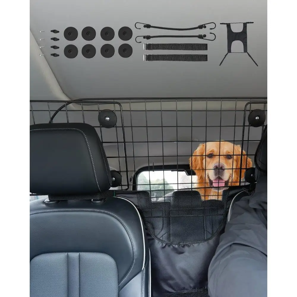 

Dog Car Barrier 35.4"-60.6" Adjustable Pet Divider Gate for trucks and SUVs