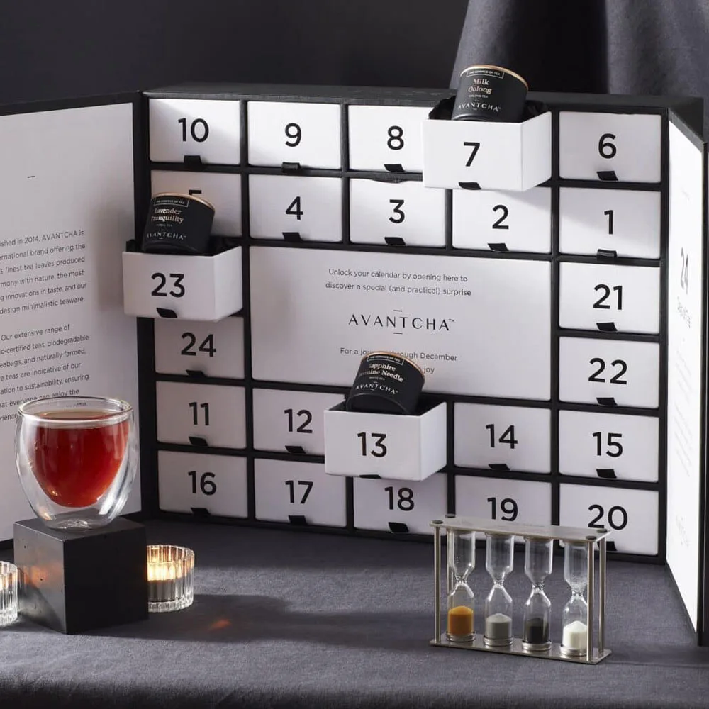 Customization.Custom Countdown Packaging Boxes Empty Candy Drawer Christmas Advent Calendar Gift Box with Ribbon