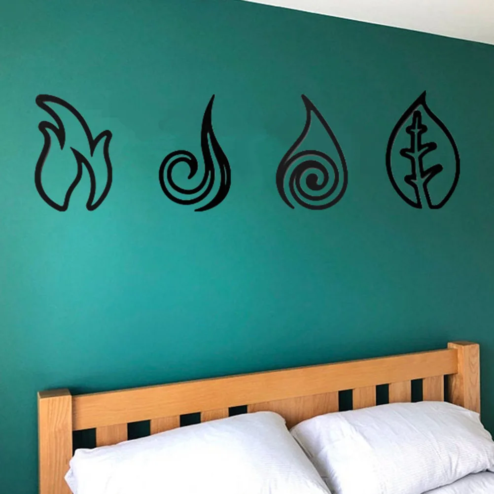 

4 Pcs Decoration Decal Pattern Background Wall Sticker Smooth Surface Home Bar Wall Decal Paper