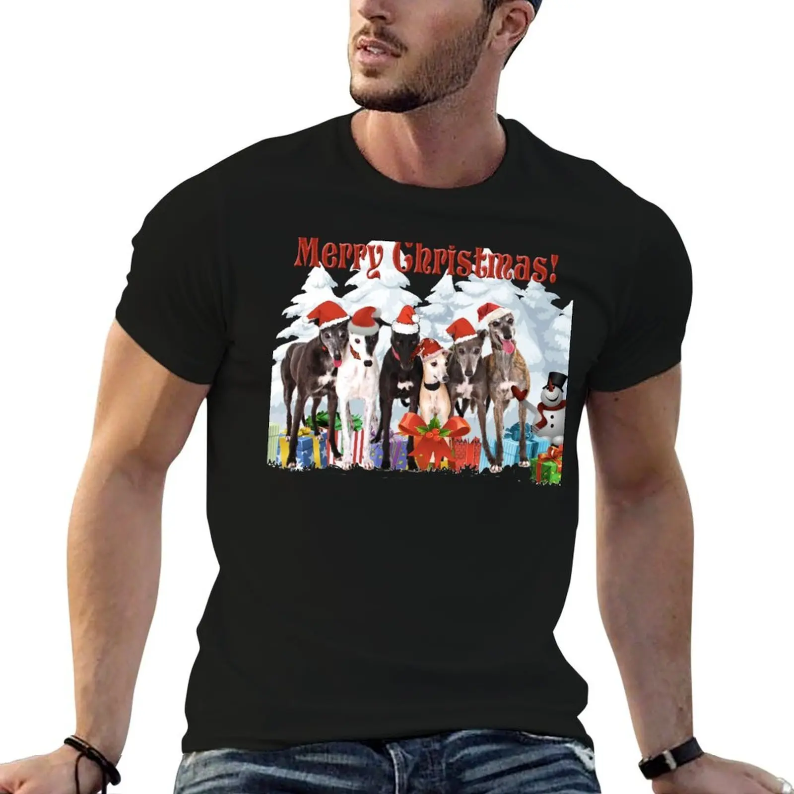 

christmas hounds T-Shirt essential t shirt t shirts for man cotton soft T-Shirt