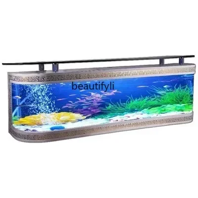 TV Cabinet Fish Tank Living Room Home Glass Large Aquarium Creative Back Filter Customization