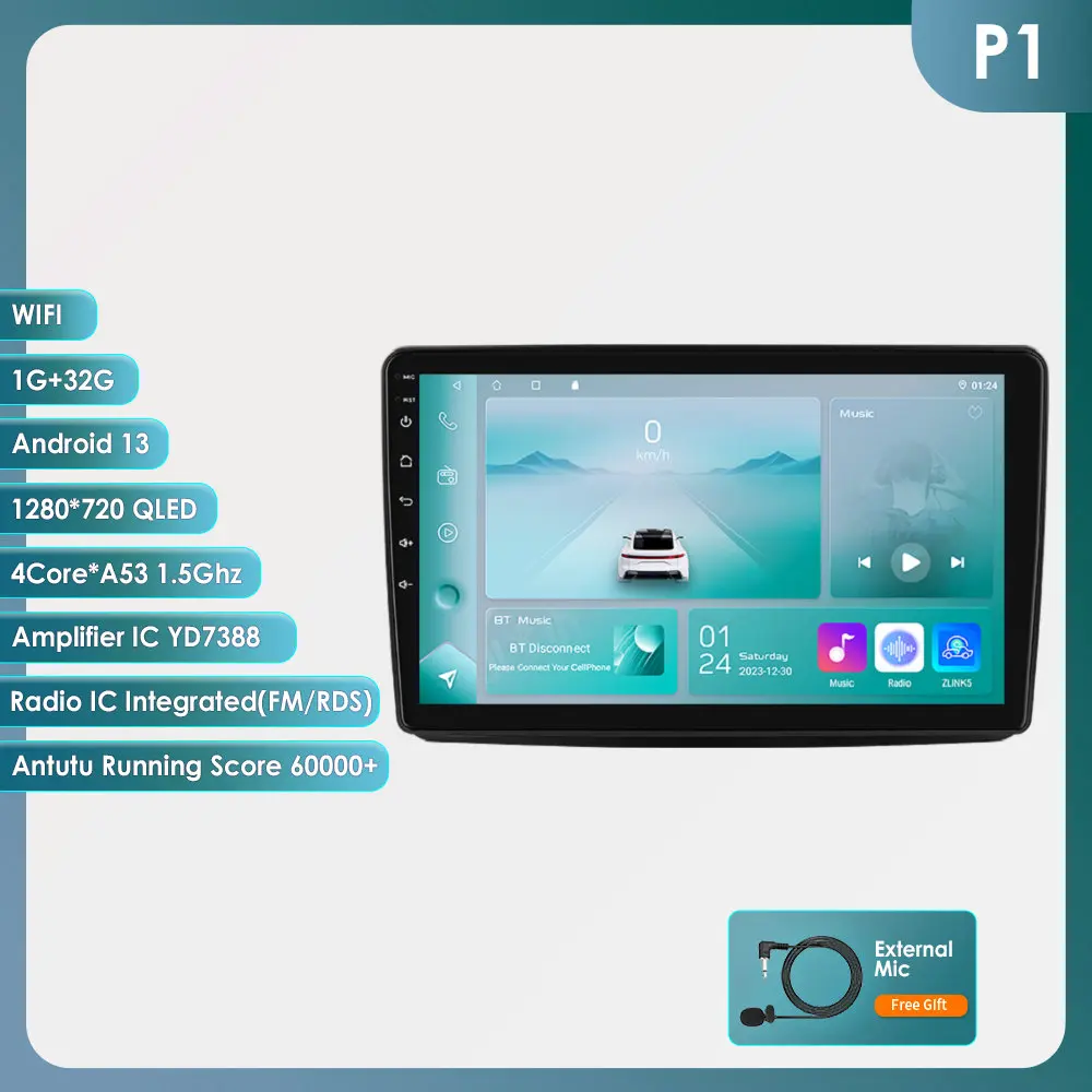 Draadloze Carplay Android13 Autoradio Voor Fiat Panda 2003-2012 Auto Multimedia GPS Speler 4G-LET 2din autoradio 7862 360 Camera