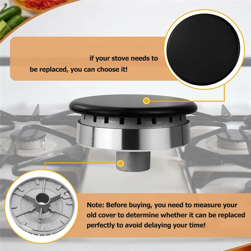 EAS-4 قطعة طباخ الفرن غطاء موقد غاز 55 مللي متر 75 مللي متر 100 مللي متر لفرن الغاز الفرن الموقد تاج لهب غطاء اكسسوارات المطبخ