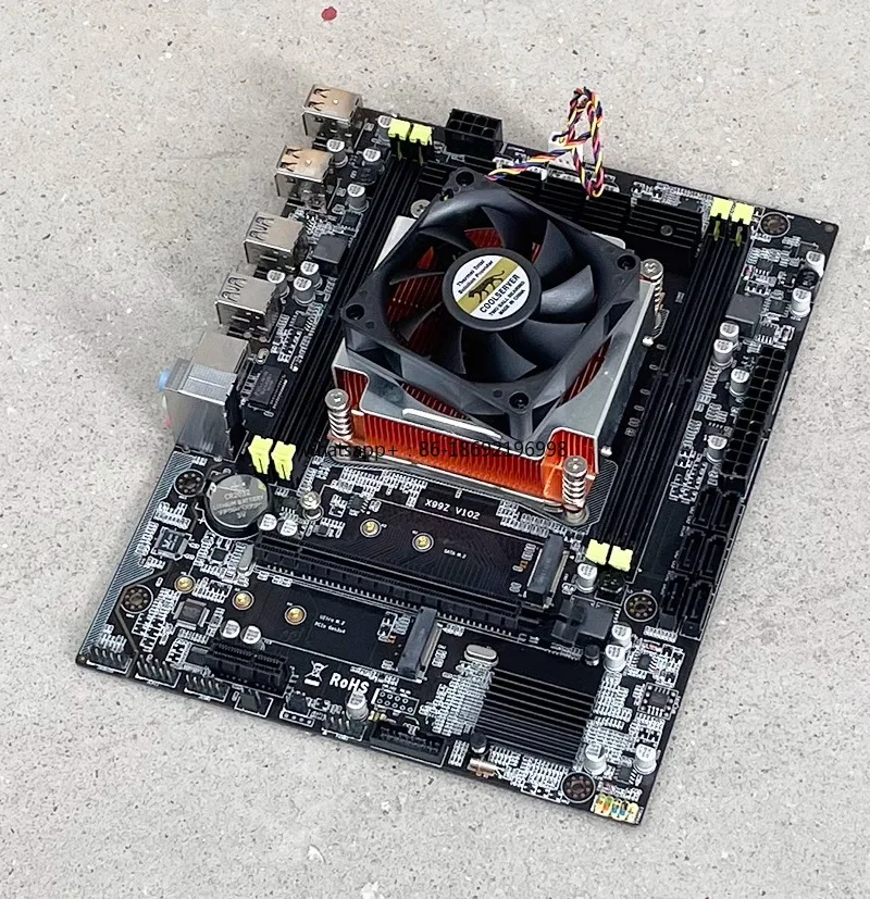 Placa-Mãe X99Z V102 2011 Pin Delivery E52620v3 Edição Chicken Blood 6 Núcleos 12 Threads Carga Completa 3.2G para Computador Gamer