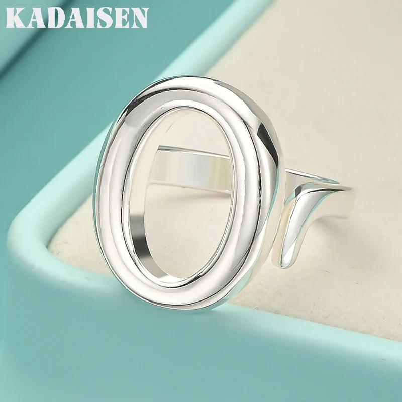 

925 Sterling Silver Oval Adjustable Ring For Women Wedding Charm Engagement Fashion Jewelry