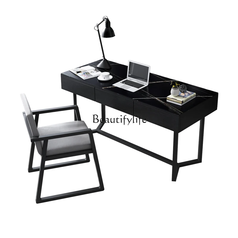 

Nordic light luxury rock slab desk modern simple office computer desk