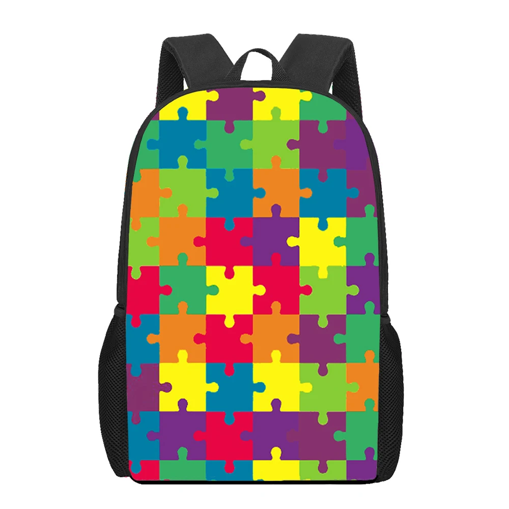 Personality Art Puzzle 3D Printing Children School Bag Kids Backpack For Girls Boys Student Book Bags Schoolbags Mochila Escolar