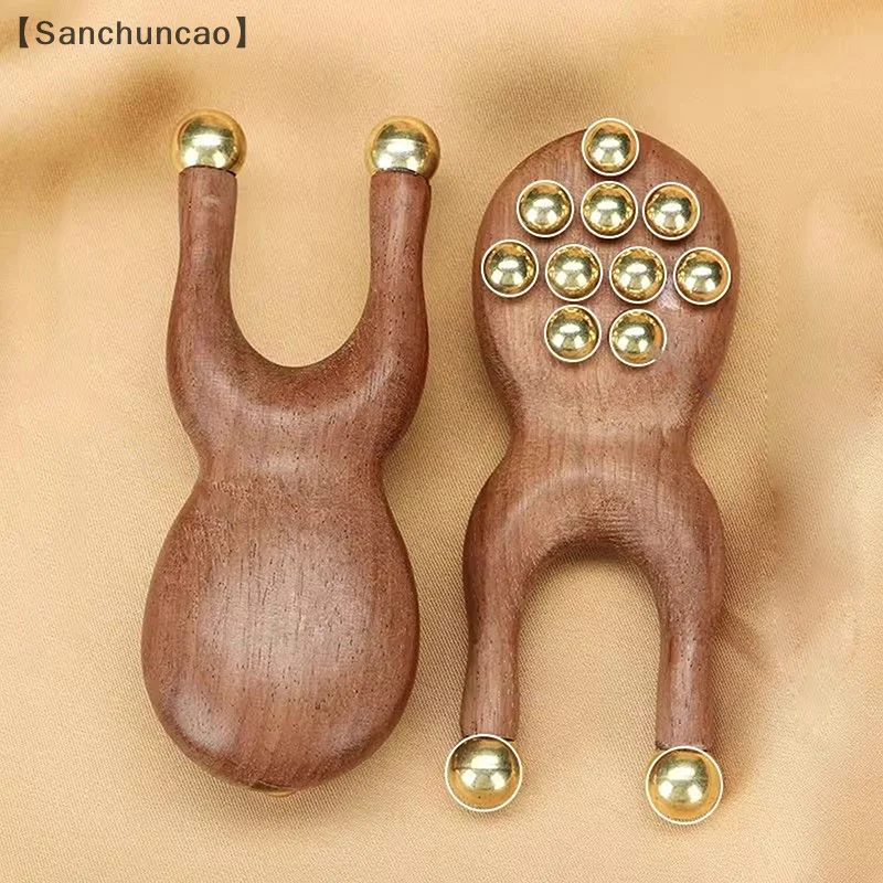 

PresseSan OtraSanДеревянный массажный инструмент для носа Гуаша, латунная бусина, ручная расческа, антистатическая для лица, носа, глаз, релаксации, пятна, меридианы, акупунктурная точка