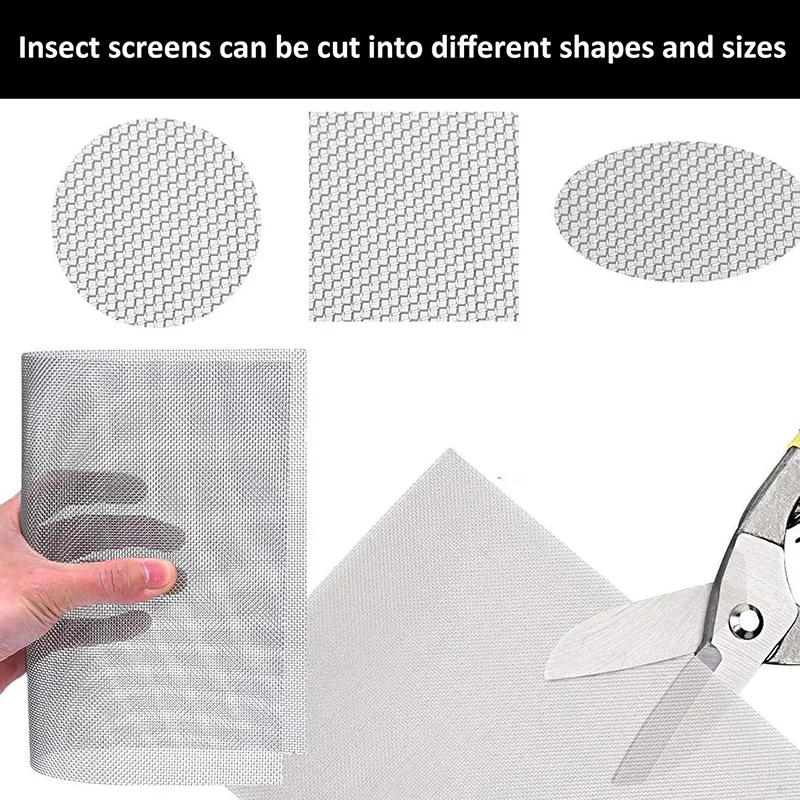 2/3/4/6Pcs Stainless Steel Wire Mesh Sheets 20 Mesh Woven Mesh Set Screening Filter Sheet Woven Wire for Air Vents Window Filter