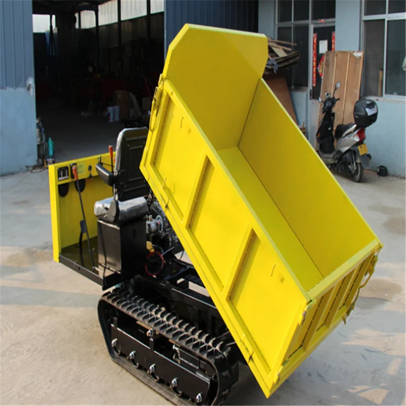 

Electric Start Micro Tracked Carriage Truck Crawler Dumper SY500C Mini Cart Transporter Tipper