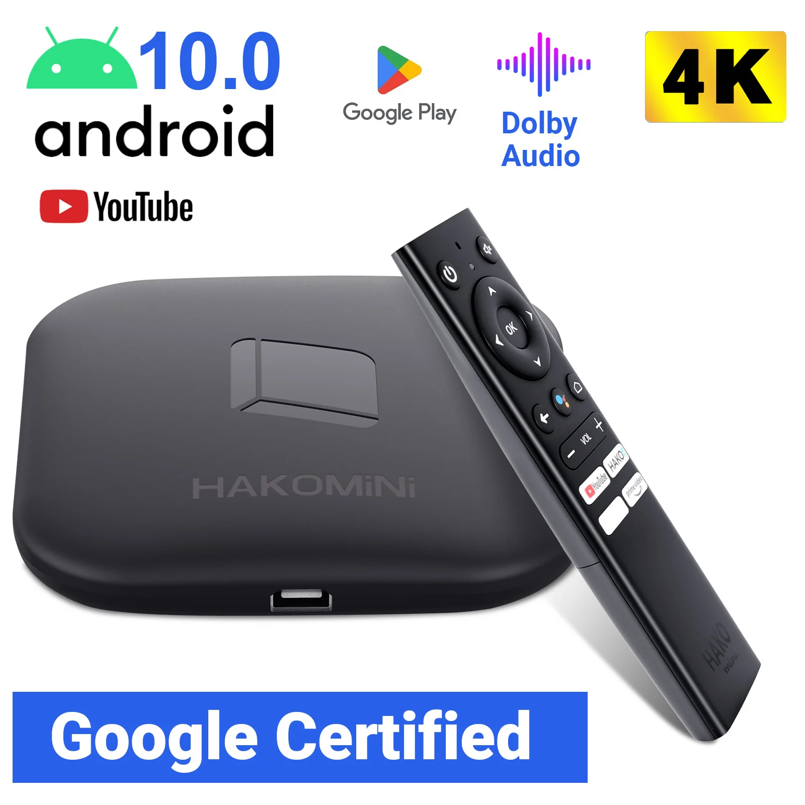 

Google Certified Android 2GB+8GB TV BOX Smart WLAN6 4K HD Dolby digital BT NEW Quad Core