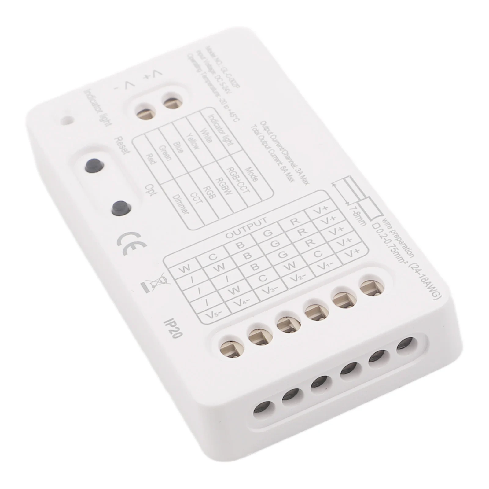 5 In 1 LED Strip Controller LED Strip Controller RGBW CCT White 5-in-1 LED Controller RGBW Mode RGB Mode CCT Mode