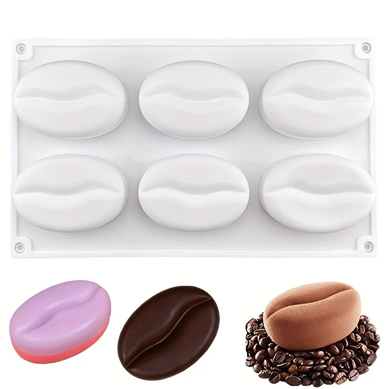 1pc Coffee Bean Mold - Non-Stick, Easy Release & Food-Grade Silicone Baking Mold for Chocolate, Candy, Cupcakes, Cookies