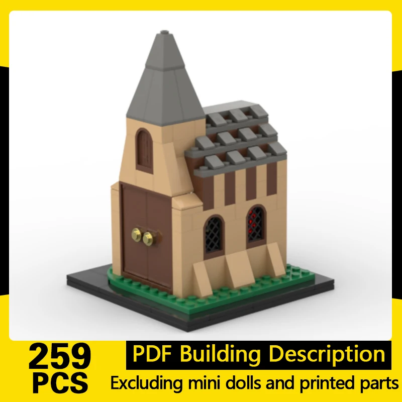 

Medieval Castle Model MOC Building Bricks Ancient Chapel Building Modular Technology Gifts Holiday Assemble Children Toys Suit