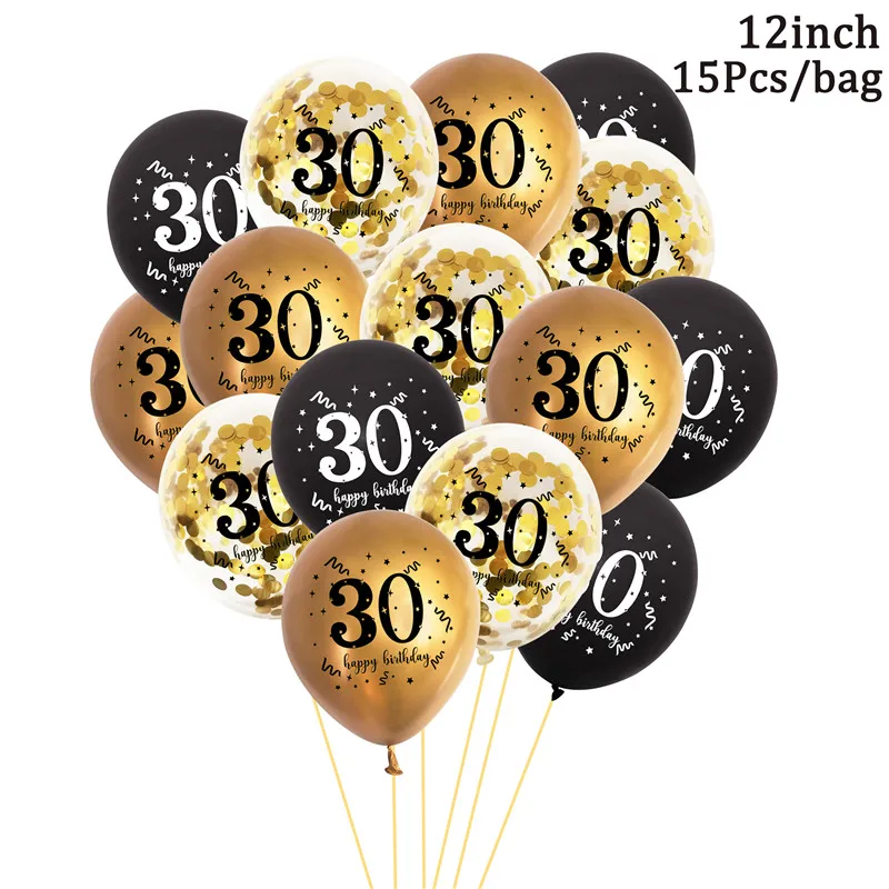 Chicinlife 1 zestaw Happy 30th 40th 50th 60th Birthday Photo Booth Props Adult Birthday Party Photobooth Props Dekoracja urodzinowa