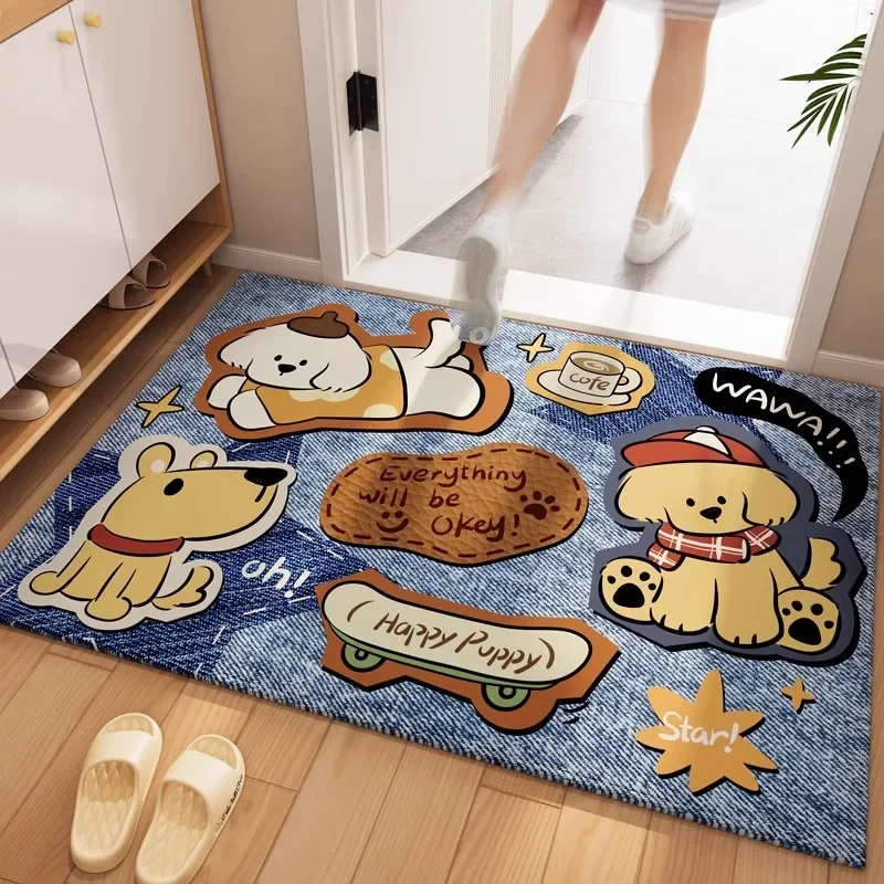 Entrance Floor Mat Cartoon Entry Door Mats Non-slip Stain-resistant Welcome Rug Cuttable Carpet Home Decor Felpudo Capacho 도어매트